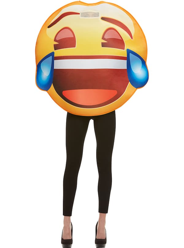 Funidelia | Emoji Kostume smiler med tårer OFFICIELLE til kvinder og mænd ▶ Humørikon, Whatsapp, Originalt & Sjovt - Gul