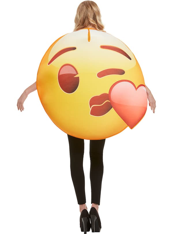 Funidelia | Emoji Maskeraddräkt puss med hjärta OFFICIELLA för dam och herr ▶ Emoticon, Whatsapp, Originella och roliga - Gul