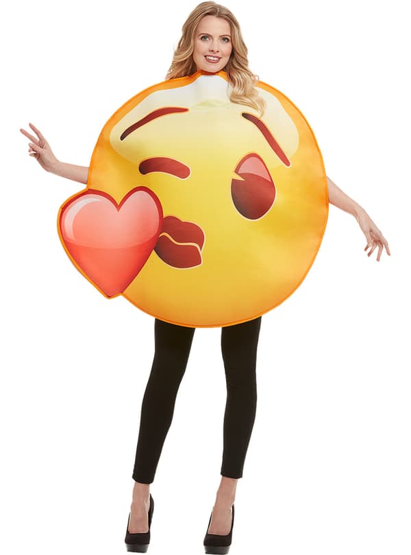 Funidelia | Pususydän emoji -asu VIRALLINEN naisille ja miehille ▶ Hymiö, Whatsapp, Omaperäiset ja hauskat - Keltainen One size