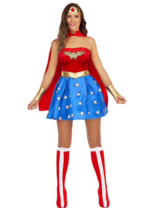 FUNIDELIA Sexig Wonder Woman Maskeraddräkt för dam - Röd
