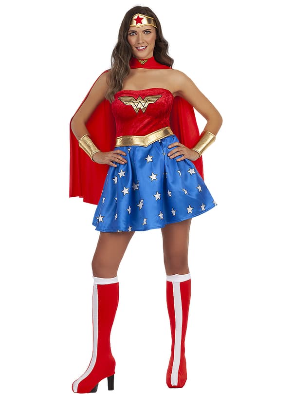 FUNIDELIA Sexig Wonder Woman Maskeraddräkt för dam - Röd L