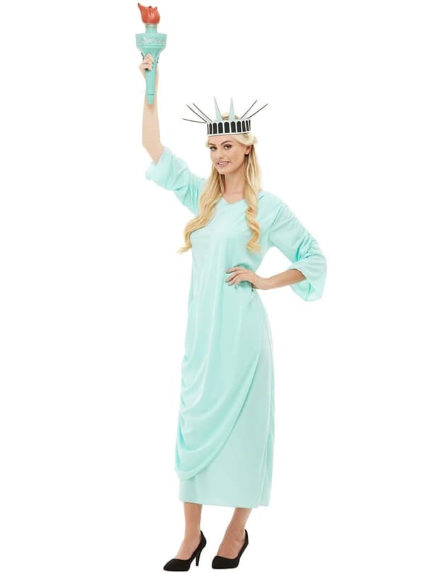 Funidelia | Vapauden Patsas -asu naisille ▶ Amerikka, Amerikan yhdysvallat, USA - Sininen