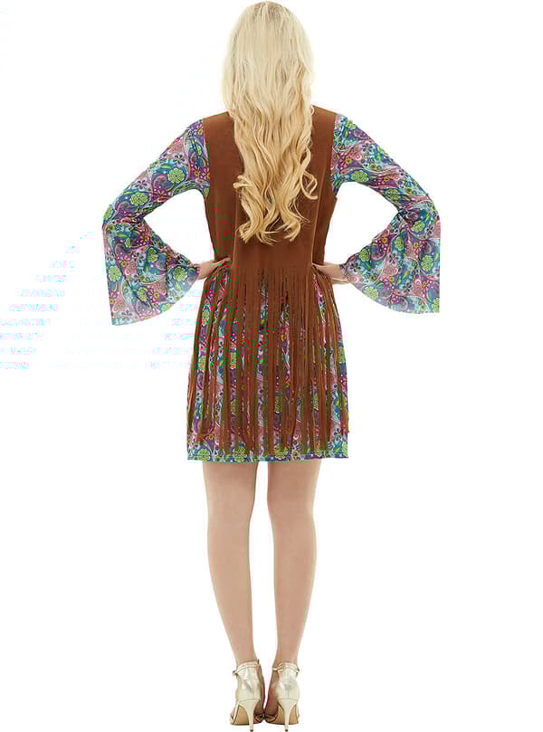 Funidelia | Hippie Kostyme til dame ▶ 60-talls, Hippie, Flower power, Tiår - Flerfarget
