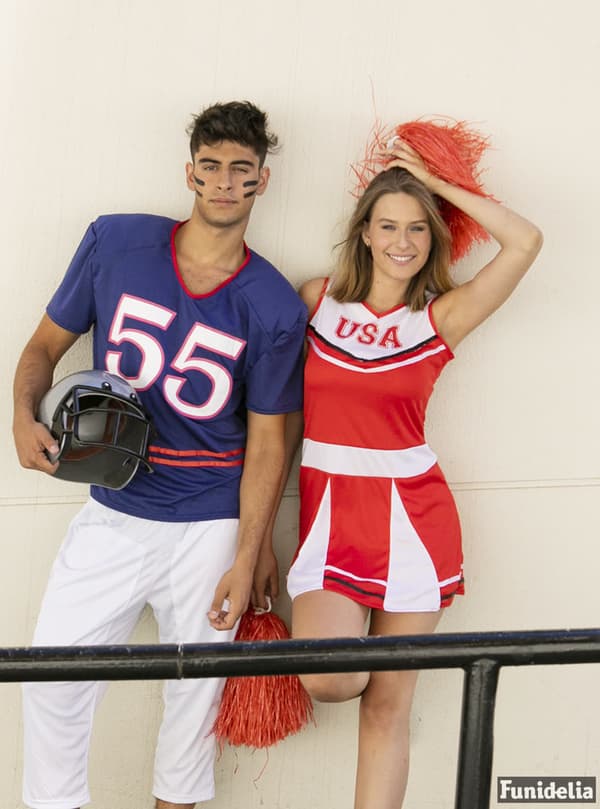 Funidelia | Cheerleader kostume til kvinder ▶ Cheerleader, Amerikansk Fodbold, Gymnasium, Professioner - Rød