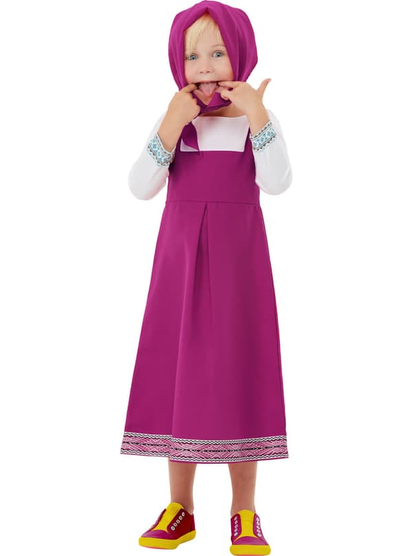 Funidelia | Masha Kostume - Masha og bjørnen OFFICIELLE til piger ▶ Masha and the Bear, Tegneserier - Pink