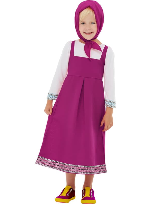 Funidelia | Masha Kostume - Masha og bjørnen OFFICIELLE til piger ▶ Masha and the Bear, Tegneserier - Pink