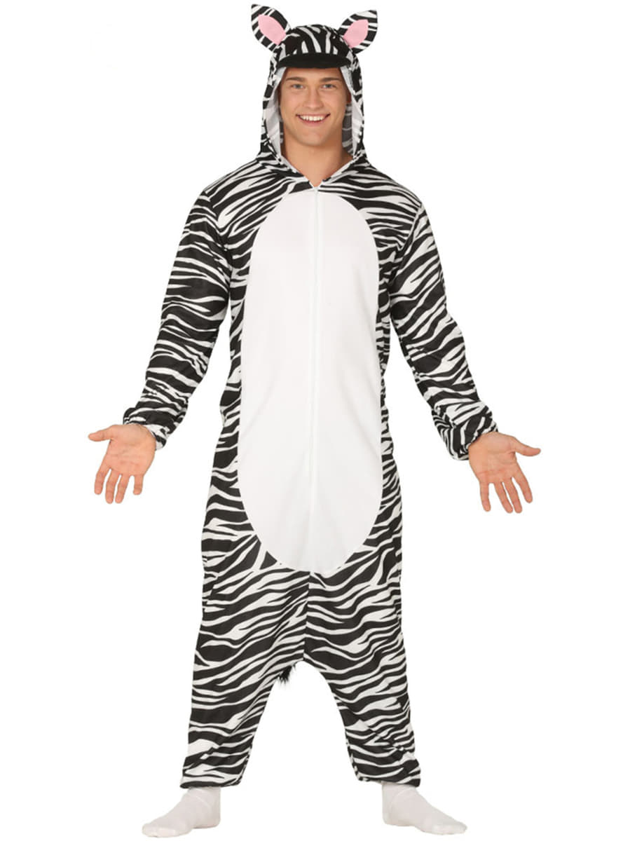 Maskeraddräkt zebra onesie för vuxen