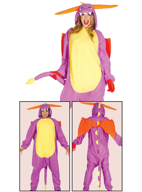 Lilla dragekostume til voksne One size