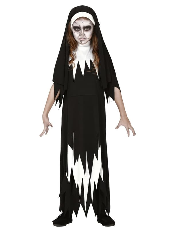 Zombie Nonne Kostume til Piger 7-9 years
