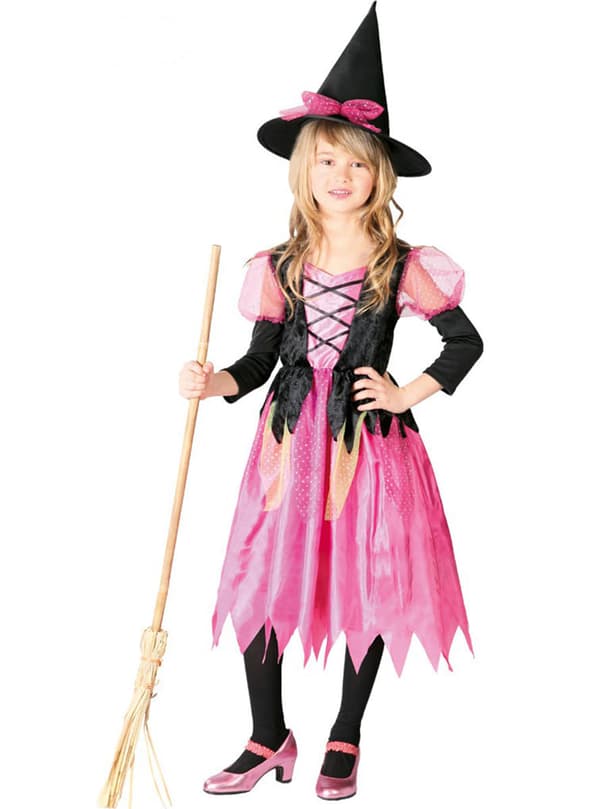 Hekse kostume pink til piger 10-12 years