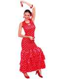 Miniatyrbild 1 av 2: Sevillana dansare Röd Maskeraddräkt