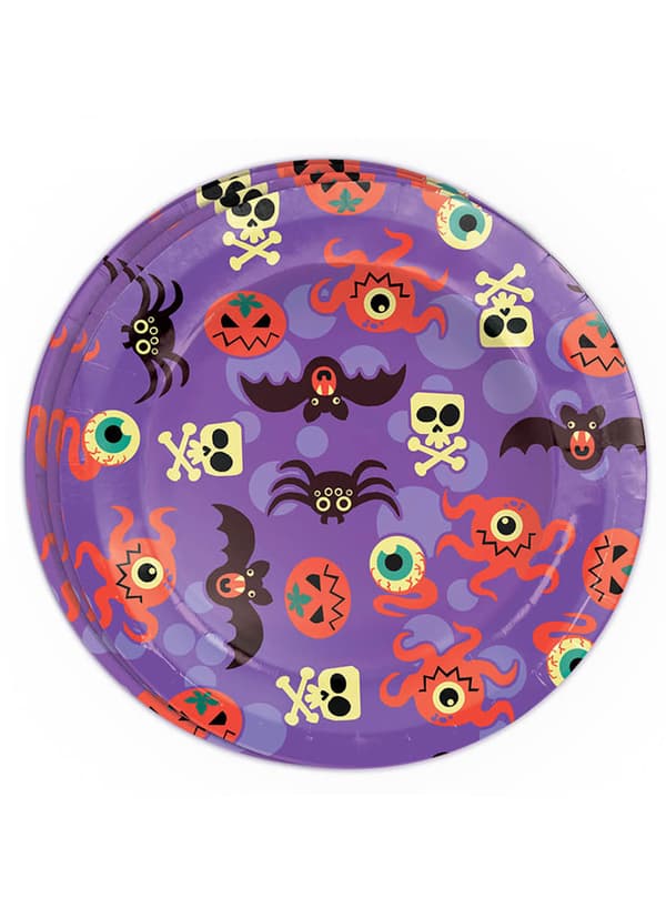 Sett med 8 Halloween Tallerken