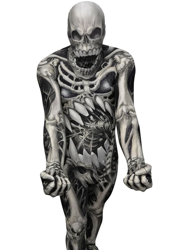 Pääkallo ja Luut Hirviökokoelma Morphsuit-asu M