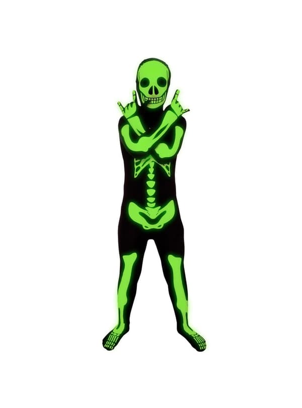 Lysande skelettdräkt Morphsuit till småbarn 6-8 years