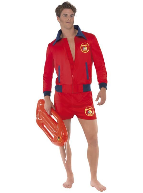 Punainen Hengenpelastajapuku Miehille - Baywatch M