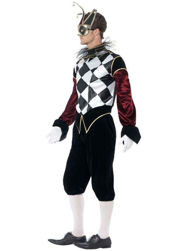 Venesiansk Harlekin Maskeraddräkt