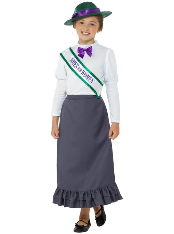 Viktoriansk Suffragette Kostume til Piger