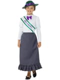 Miniatyrbillede 1 af 8: Viktoriansk Suffragette Kostume til Piger
