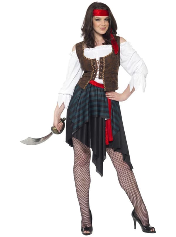 Klassik Piratkvinna Maskeraddräkt S