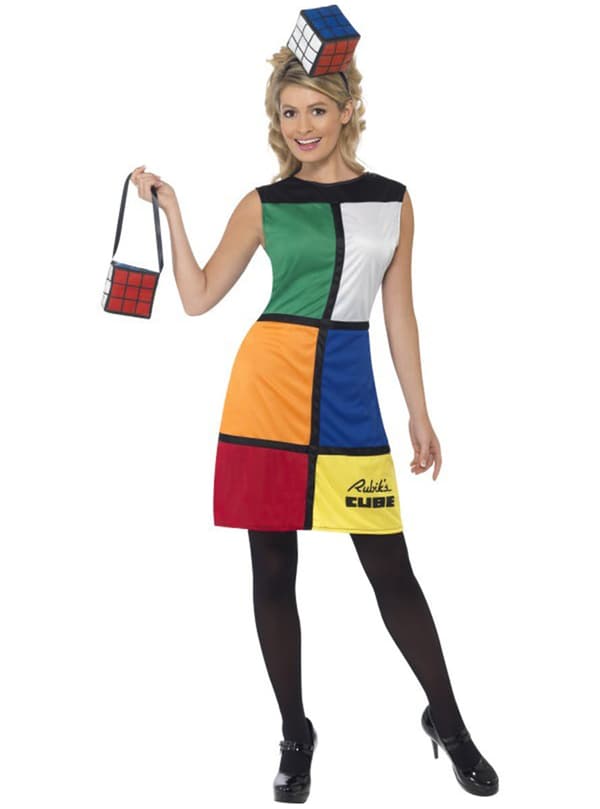 Rubiks terning kostume med diadem S