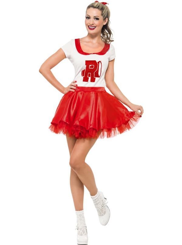 Sandy cheerleader kostyme for dame S
