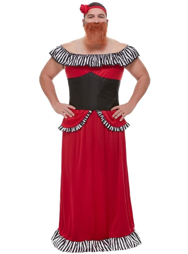 Kvinde med skæg kostume til mænd