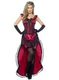 Miniatyrbillede 1 af 6: Rødt Burlesque kostume deluxe