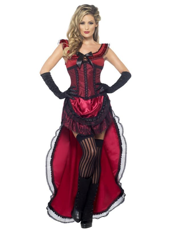 Deluxe Burlesk maskeraddräkt Röd S