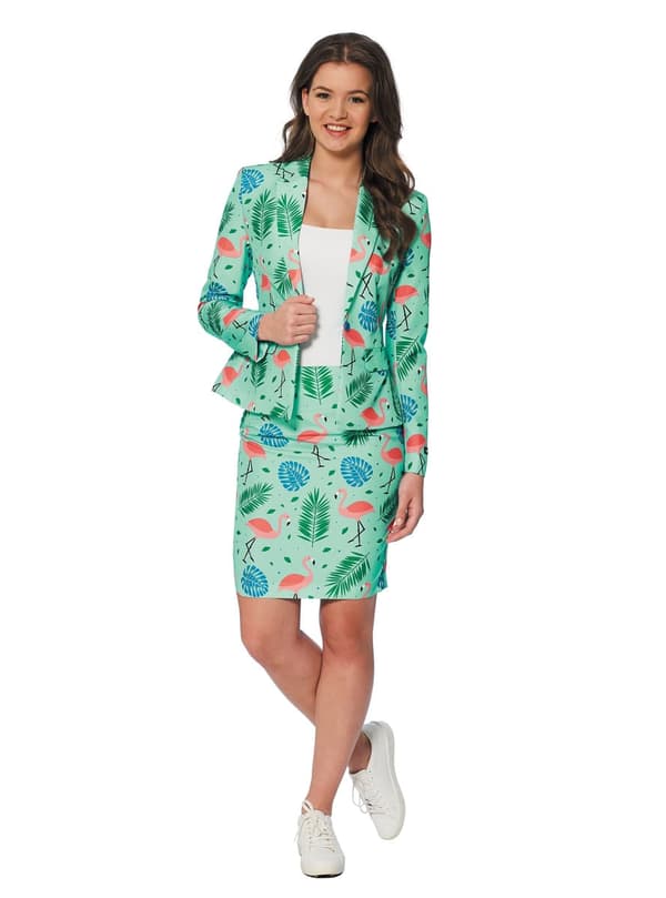Trooppinen Flamingo Suitmeister asu naisille XL