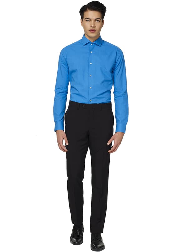 Blått Stål Opposuit skjorte til menn S