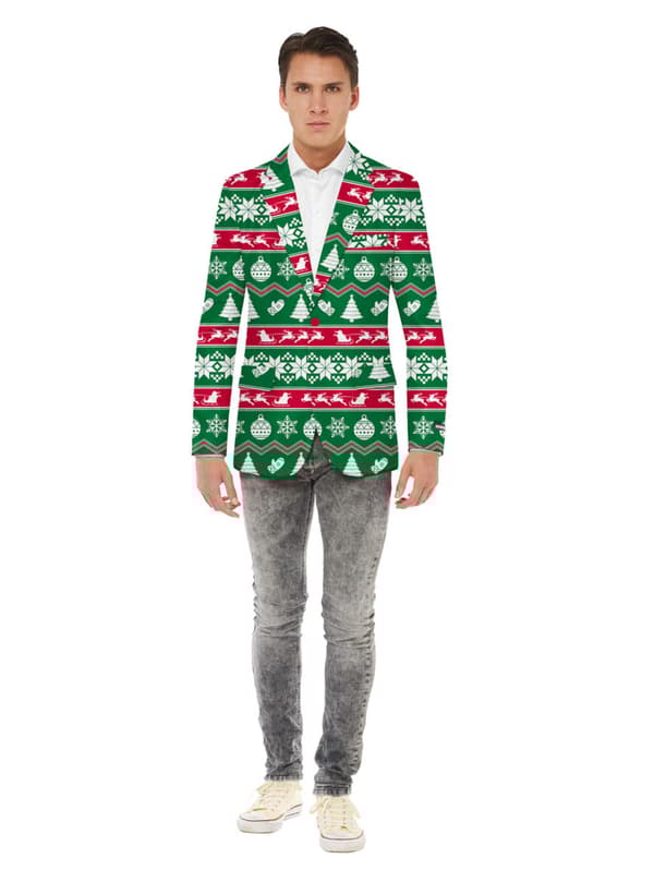 Opposuits julejakke til mænd i grøn
