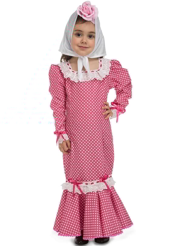 Tradisjonell Rosa Madridkjole for Baby