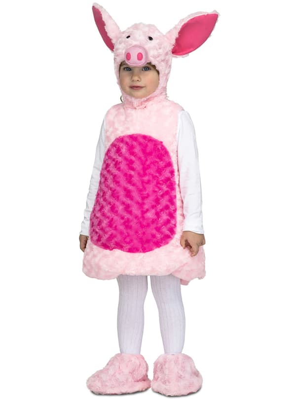 Maskeraddräkt mjukisgris rosa för barn 12-24 months