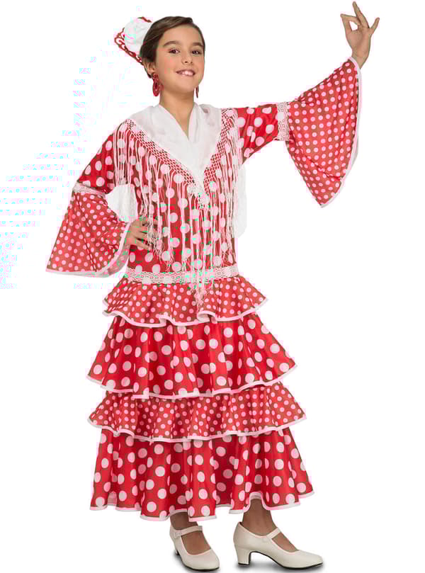 Maskeraddräkt flamenca sevillana för barn 5-6 years