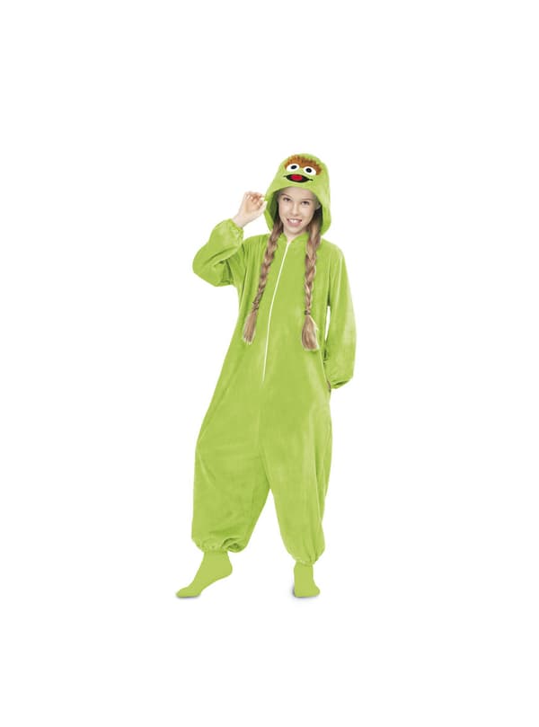 Oscar the Grouch från Sesam Onesie Maskeraddräkt för barn