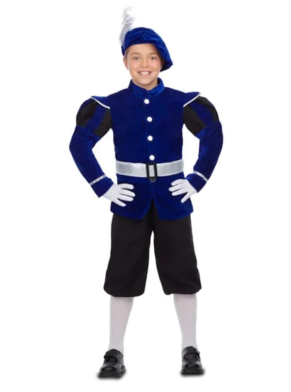 Elegant Kunglig dräkt maskeraddräkt för barn i blått 5-6 years