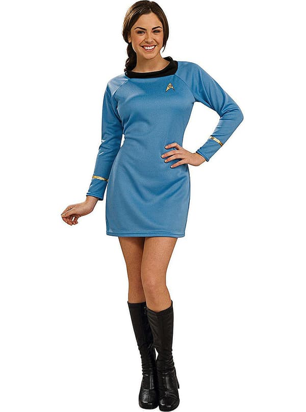 Star Trek Deluxe Kvinnlig Maskeraddräkt Blå Vuxen M