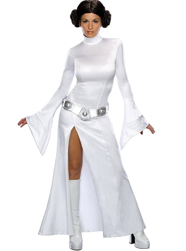 Sexig Princess Leia Vit Maskeraddräkt M