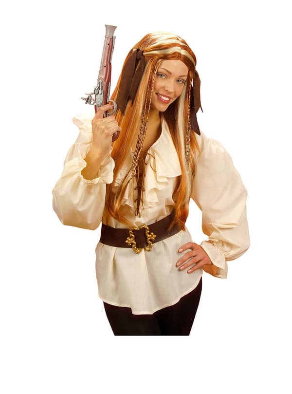 Beige piratskjorta Dam