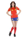 Miniatyrbillede 1 af 10: Spansk fodboldspillerkostume til kvinder