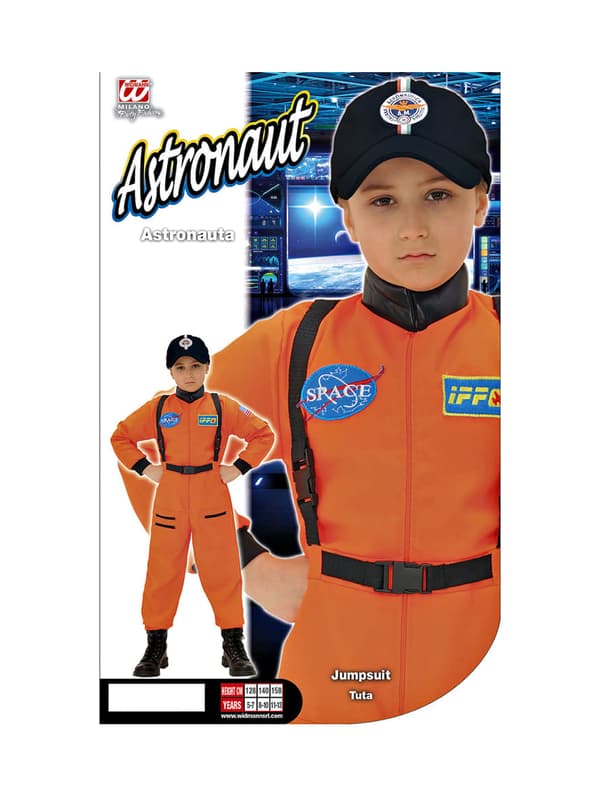 Orange Astronaut Kostume til Drenge