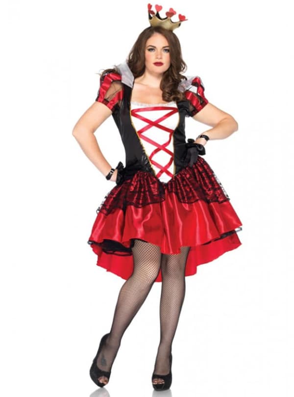 Hjerter dronning plus size kostume til kvinder