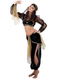 Miniatyrbillede 1 af 2: Mavedanser Kostume til Kvinder i Sort