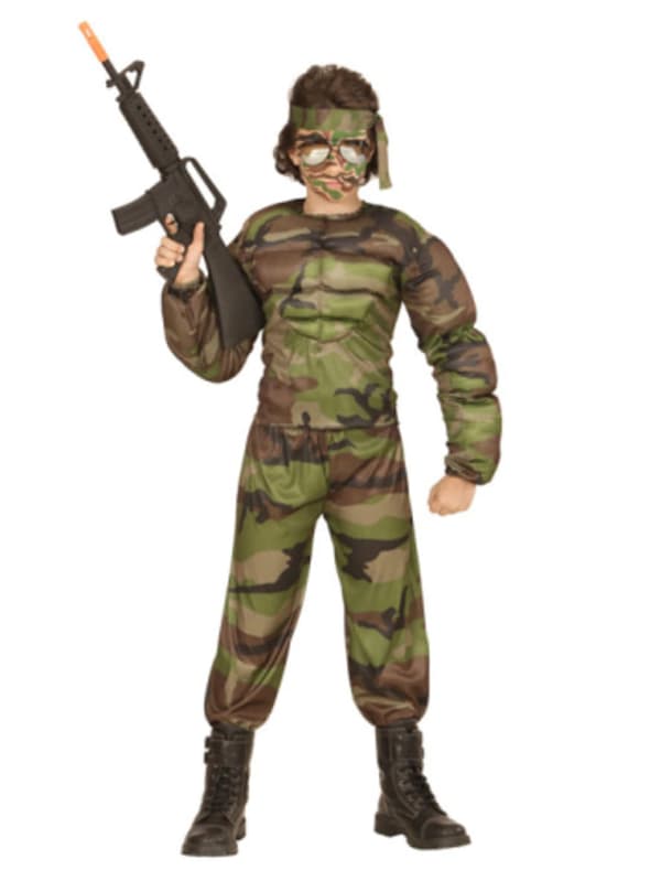 Muskulær Soldat Kostyme Gutt