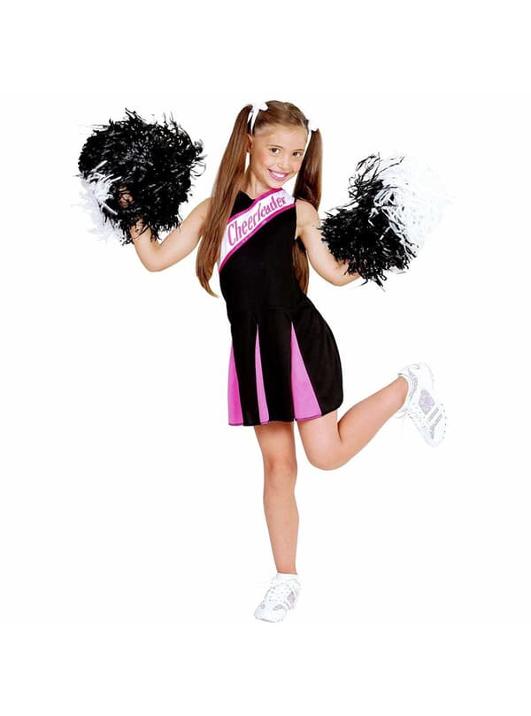 Lyserødt og sort cheerleaderkostume til piger