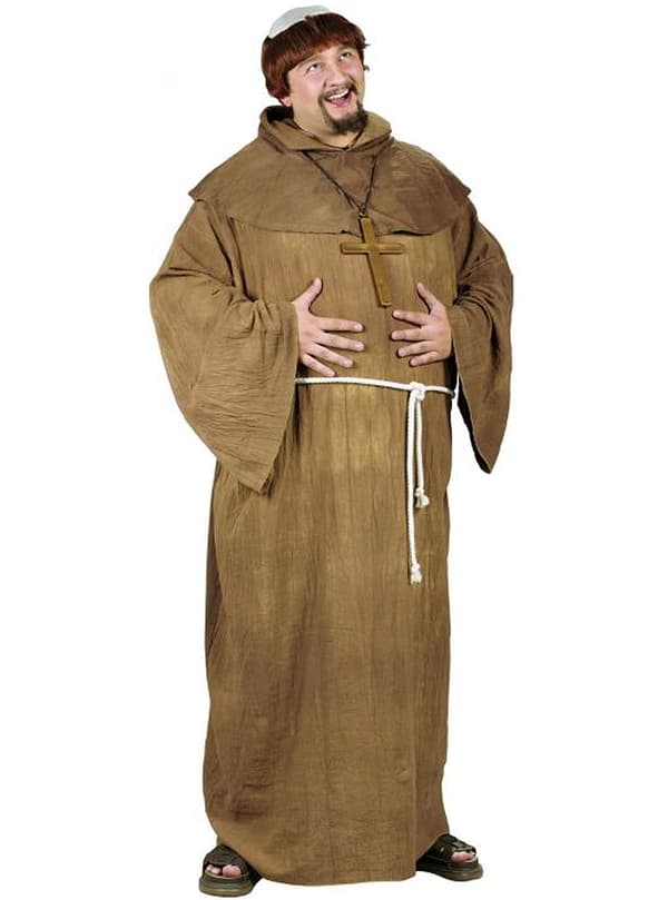 Middelalderlig munke plus size kostume til mænd