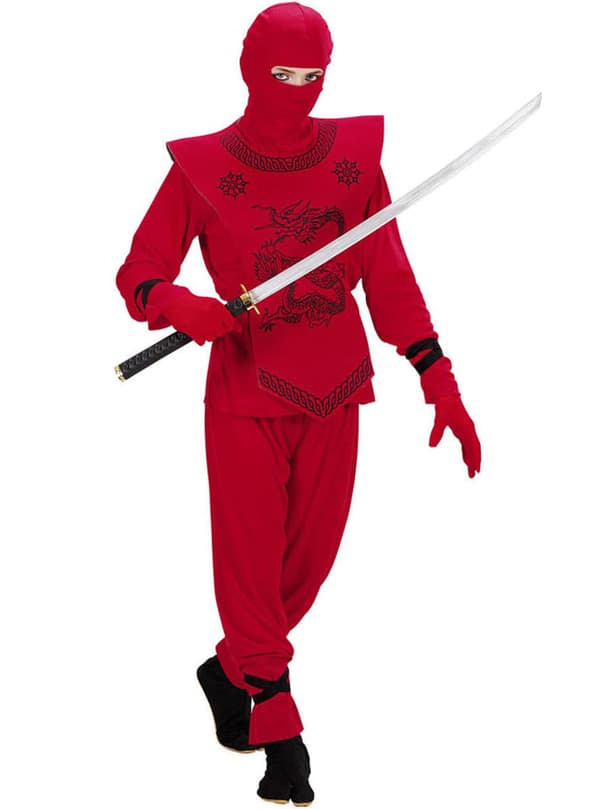 Maskeraddräkt Ninja drake röd för barn