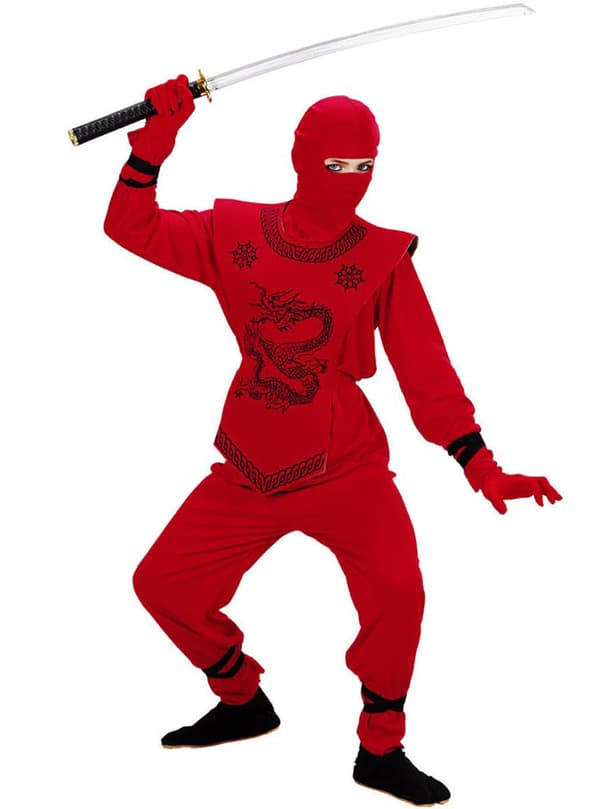 Maskeraddräkt Ninja drake röd för barn