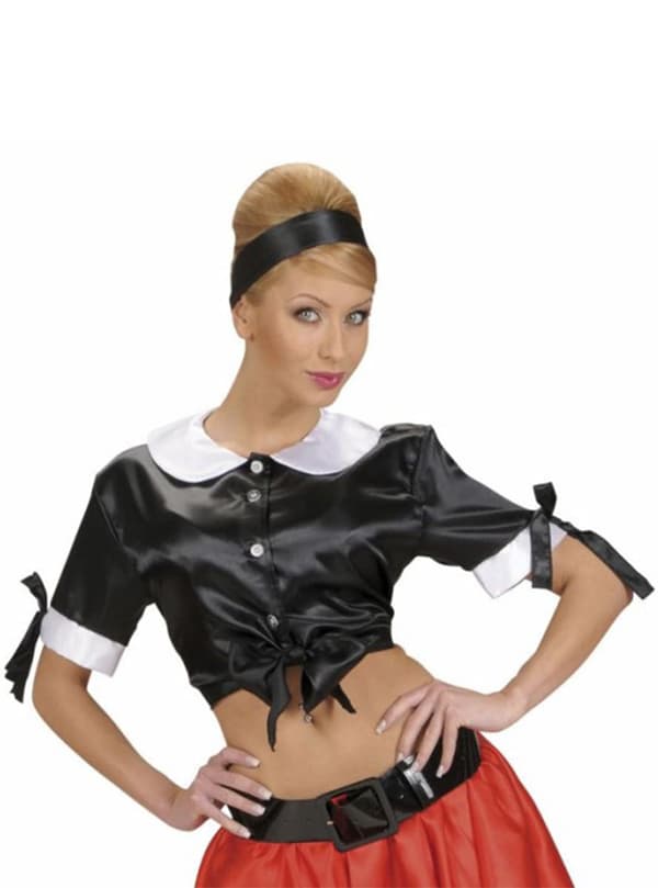 Sexig femtiotals svart top M