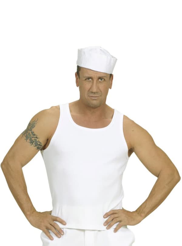 Hvid t-shirt med seler XL